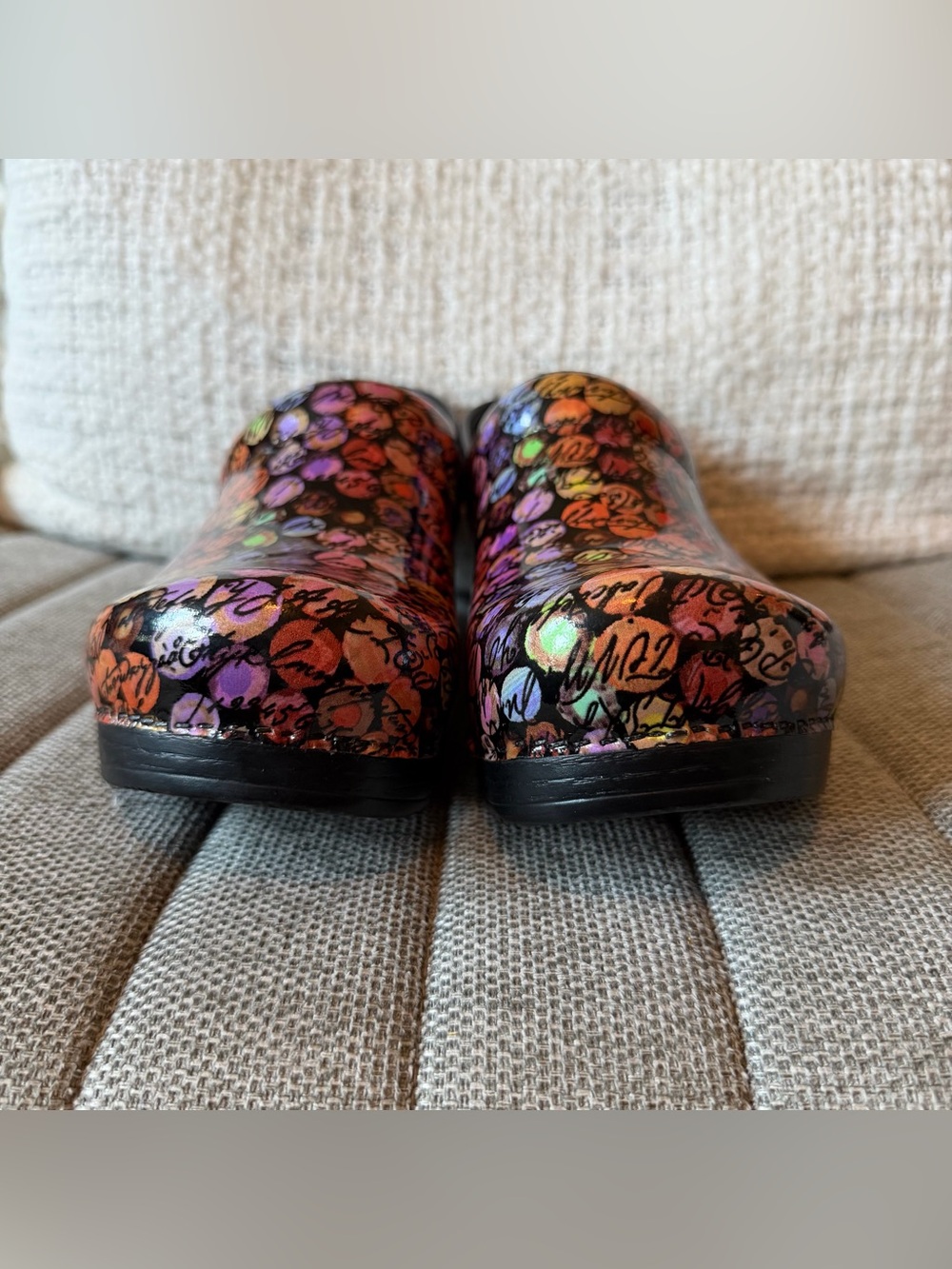 Dansko Multicolor Patent Leather Patterned Clogs - Picture 5 of 10